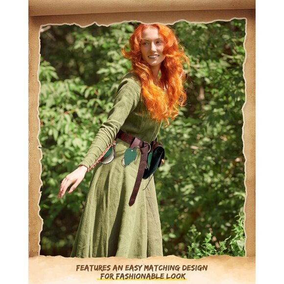 Women Renaissance Accessories Leaf Belt Bag Potion Bottles Medieval Viking Gift main image 4